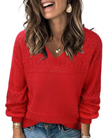 Messic Womens Sweaters Trendy Fall 2025, Christmas Tops for Women Dressy Tunic Sweaters Festival Outfits for Women Boho Cozy Soft Sweaters Top for Leggings Evening Party Cruise Red Large