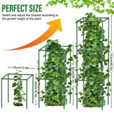 3 Pack Tomato Cages with Clips & Garden Wire, Outdoor Heavy Duty Steel Square Tomato Plant Support Stakes Garden Trellis for Climbing Plants Vegetables Flowers Fruits (41.5 Inch)