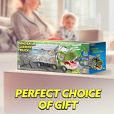 JOYIN 13 in 1 Dinosaur Toys for Kids 3-5, Dinosaur Truck with 12 Pull Back Cars, Birthday Gifts Toys for 3 4 5+ Year Old Boy, Transport Carrier Truck for Toddlers, Christmas Great Gifts for Grandkids