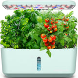 Ahopegarden Indoor Garden Hydroponics Growing System: 10 Pods Plant Germination Kit Herb Vegetable Growth Lamp Countertop with LED Grow Light - Hydrophonic Planter Grower Harvest Lettuce