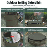 QJXX Pop up Camping Trash can with lid,Collapsible 24 Gallons Trash can with Sorting Clips,Garden Garbage Bag with Lid,Lawn and Leaf Bags - Reusable Yard Waste Bags (Green)