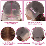 Highlight Ombre Lace Front Wig Human Hair 28Inch Honey Blonde Lace Front Wigs Human Hair 13x6 HD Lace Front Wig Human Hair 180% Density 4/27 Colored Straight Human Hair Pre Plucked with Baby Hair