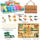 Dino Fossil Eggs Dinosaur Toys - 12 Dinosaur Eggs Dig Excavation Kit w Play Mat for Kids Ages 5-7 Easter Basket Essentials STEM Toy Christmas Birthday Gift for Boys Girls 3 4 5 6 7 8 + 8-13 Years Old