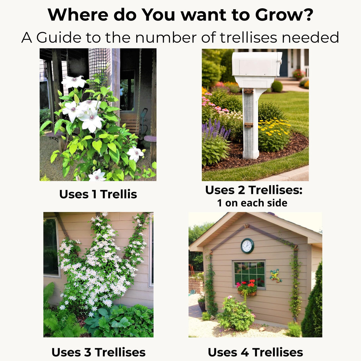 Deck Post Trellis for Clematis and Climbing Plants, 1-Pack