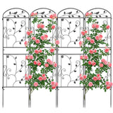 4 Pack Garden Trellis for Climbing Plants, 71 x 20 inch Rustproof Heavy Duty Metal Trellis for Climbing Rose Vine Clematis, Perfect for Premium Patio Decor & Luxury Outdoor Garden Design, Silver Gray