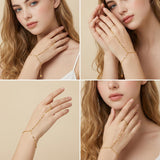 TOBENO 14K Gold Bracelets for Women 14K Gold Hand Chain for Women Rings Bracelet Hand Chain Unique Design with Refined Sparkle Womens Bracelets