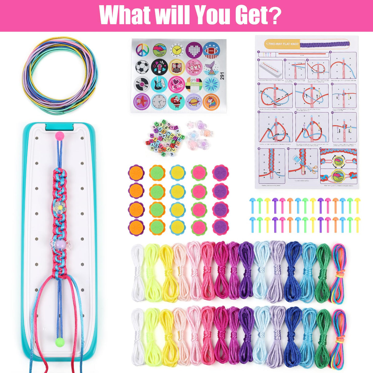 GILI Friendship Bracelet Making Kit for Girls Age 8-12 – DIY Arts and Crafts Toys – Best Christmas Birthday Gifts Ideas for Girls 7 8 9 10 11 Years Old