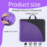 Fzitiy Gel Seat Cushion, for Long Sitting -Double Thick Gel Seat Cushion Breathable Honeycomb Chair Cushion with Non-Slip Cover for Office Chair Car, Wheelchair, Long Trips,Relief Sciatica Pain