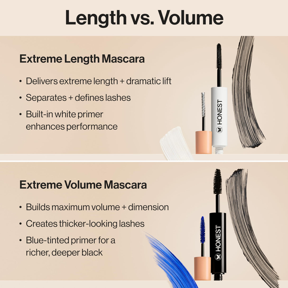 Honest Beauty 2-in-1 Extreme Length Mascara + Lash Primer 3-Pack | EWG Verified + Cruelty Free | 0.27 fl oz each (pack of 3)