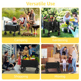 Collapsible Wagon with Wheels, Portable Wagons Carts Foldable, Folding Wagon Cart for Groceries, Sports Garden Shopping Utility Wagon