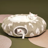 Pesen Christmas Cat Tunnel Bed with Soft Cushion, Cat Toys for Indoor Cats Enhance Bonding Between Pets and Owners, Encourage Exploration, and Satisfy Natural Instincts for Kittens, Dogs, and Rabbits