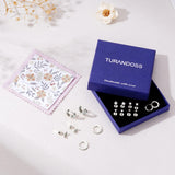 Turandoss 8 Pairs Silver Stud Hoop Earrings for Women Silver Plated