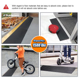Ruedamann 1" Rise Threshold Ramp,1500 LBS Capacity, 35.4" Wide Natural Rubber Power Wheelchair Ramp, Cuttable for Doorways, Non-Slip Rubber Threshold Ramp for Doorways,Driveways, Bathroom