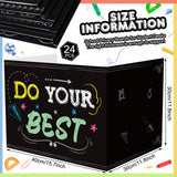 Honoson 24 Pcs Bulk Inspirational Privacy Folders for Students Cardboard Test Privacy Boards Motivational Words Desk Dividers Shield for Classroom School Study Supplies, 6 Styles(Blackboard)