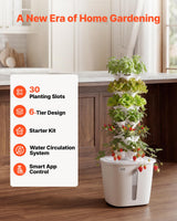 VEVOR Hydroponic Tower, 30 Pods 6 Tiers Hydroponics Growing System Kit with App Control, Vertical Home Garden with 20L Water Tank & Pump, Planter Germination Kit for Indoor Herbs, Fruits, Vegetables