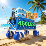 VELUVIA Beach Wagon with 10.5" Big Balloon Wheels for Sand