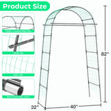 Garden Arch Trellis for Climbing Plants, 82 Inch Tall Grape Trellies for Outdoor,Flower Vegetable Tomato Cucumber Trellis with Clamp Netting, Metal Vine Plants Support for Wedding Garden Decoration