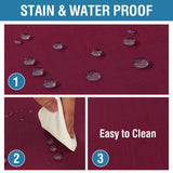 H.VERSAILTEX Linen Textured Table Cloths 60 x 120 Inch Premium Solid Tablecloth Spill-Proof Waterproof Table Cover for Dining Buffet Feature Extra Soft and Thick Fabric Wrinkle Free, Christmas Red