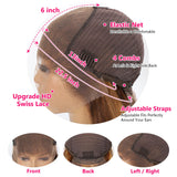 30 Inch Honey Blonde Ombre 13x6 Lace Front Wigs Human Hair 200% Density Highlight Body Wave HD Lace Front Wigs Human Hair Pre Plucked Glueless P4/27 Colored Honey Blonde Wig for Women