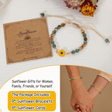 COLOYAN 9PCS Sunflower Gifts Inspirational Bracelets for Women