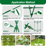 Qinzave 256PCS Garden Stakes Set with 75PCS 16 Inch Fiberglass Plant Sticks and Stake Arms, DIY 4ft 5ft 6ft 7ft 8ft Tomato Stakes, Garden Stakes for Vegetables Tomato Pepper Indoor Outdoor Plants