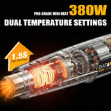 Mini Heat Gun - BATAVIA 380W Fast Heat Hot Air Gun Tool with Uniform Heat Tech & Dual Protection Fuses, 2 Temp (572°F/1022°F)+Nozzle with Overheat Protection for DIY Crafts, Vinyl Wrap, Shrink Tubing