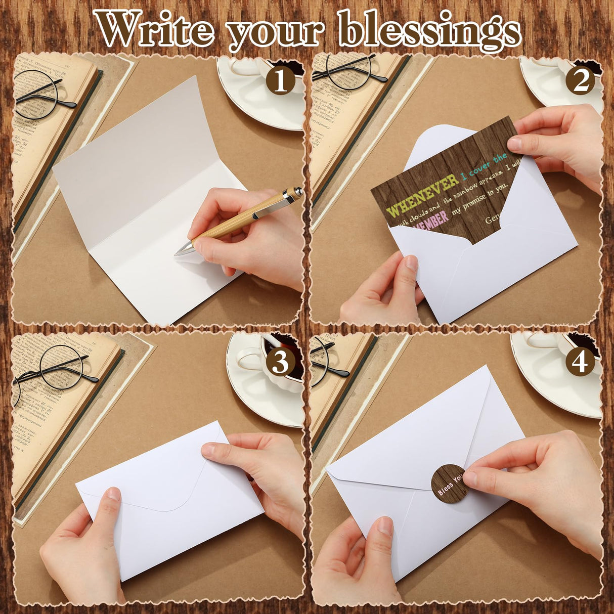 120 Set Inspirational Christian Greeting Cards Bulk with Envelopes Scripture, Inspirational Bible Verse of Christian Greeting Card for Christmas Thanksgiving Birthday Gift, 4 x 6''(Retro Style)