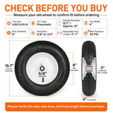 LotFancy 4.80/4.00-8 Tire and Wheel, 2 Pack 16 Inch Pneumatic Wheelbarrow Replacement Wheels, 5/8" Bearings, Adjustable 3" to 7" Centered Hub, for Wheelbarrows, Garden Carts, Yard Wagons