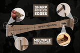 Spec Ops Tools Trim Bar, Pry Bar for Carpentry & Nail Pulling, High-Carbon Spring Steel, Beveled Edges, 9.5" Multi Pack