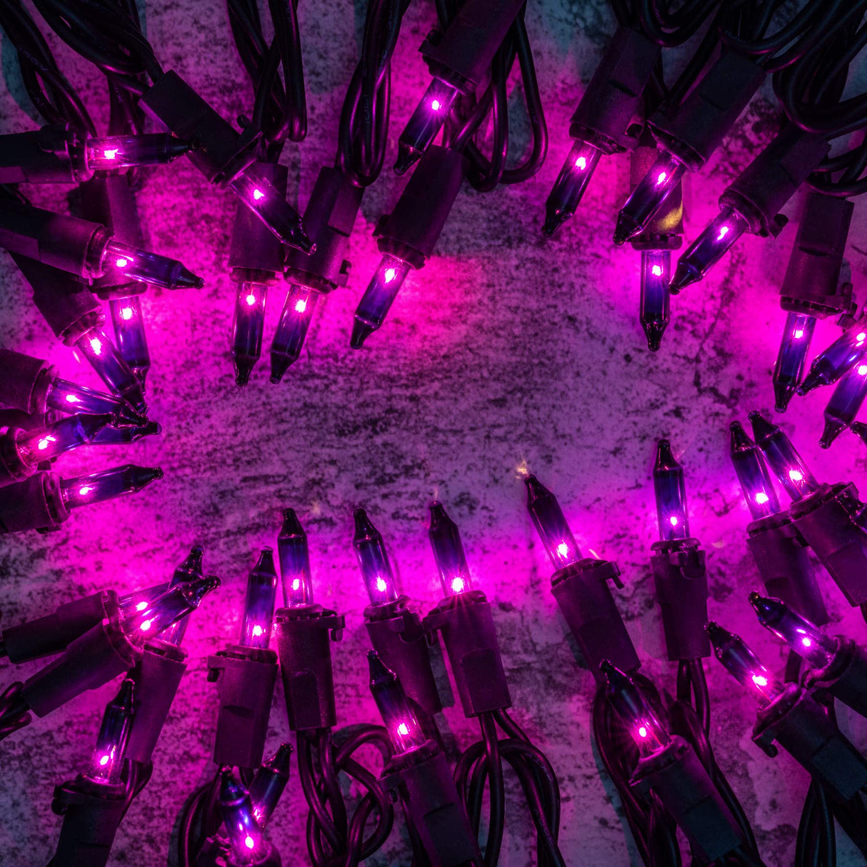 YULETIME 200 Purple Halloween Lights with Black Wire, Pack of 2 Sets 33 ft 100 Count UL Certified Christmas String Lights (Purple)