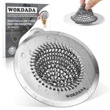 Revolutionary Kitchen Sink Drain Strainer/Patented Reversible Chain Mesh, Effortless Cleaning & Debris Catcher, Large Capacity, No Clog, 304 Stainless Steel & Rust-Proof/Handmade