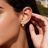 2.6Ct Silver Moissanite Earring Jacket Drop Diamond Stud Earrings for Women