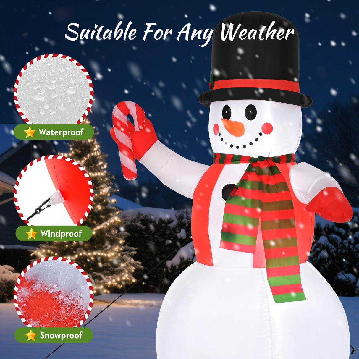 8 FT Christmas Inflatables Yard Decorations Snowman Outdoor, Giant Christmas Blow Ups Outdoor Decor Waterproof with Built-in Bright LED Lights for Yard Garden Patio Lawn