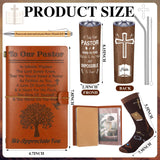 Skylety 4 Pcs Christmas Pastor Appreciation Gifts Set Pastor Refillable Journal Ordained Minister 20 oz Stainless Steel Cup Priest Socks Clergy Pen for Christmas Church Birthday Gifts