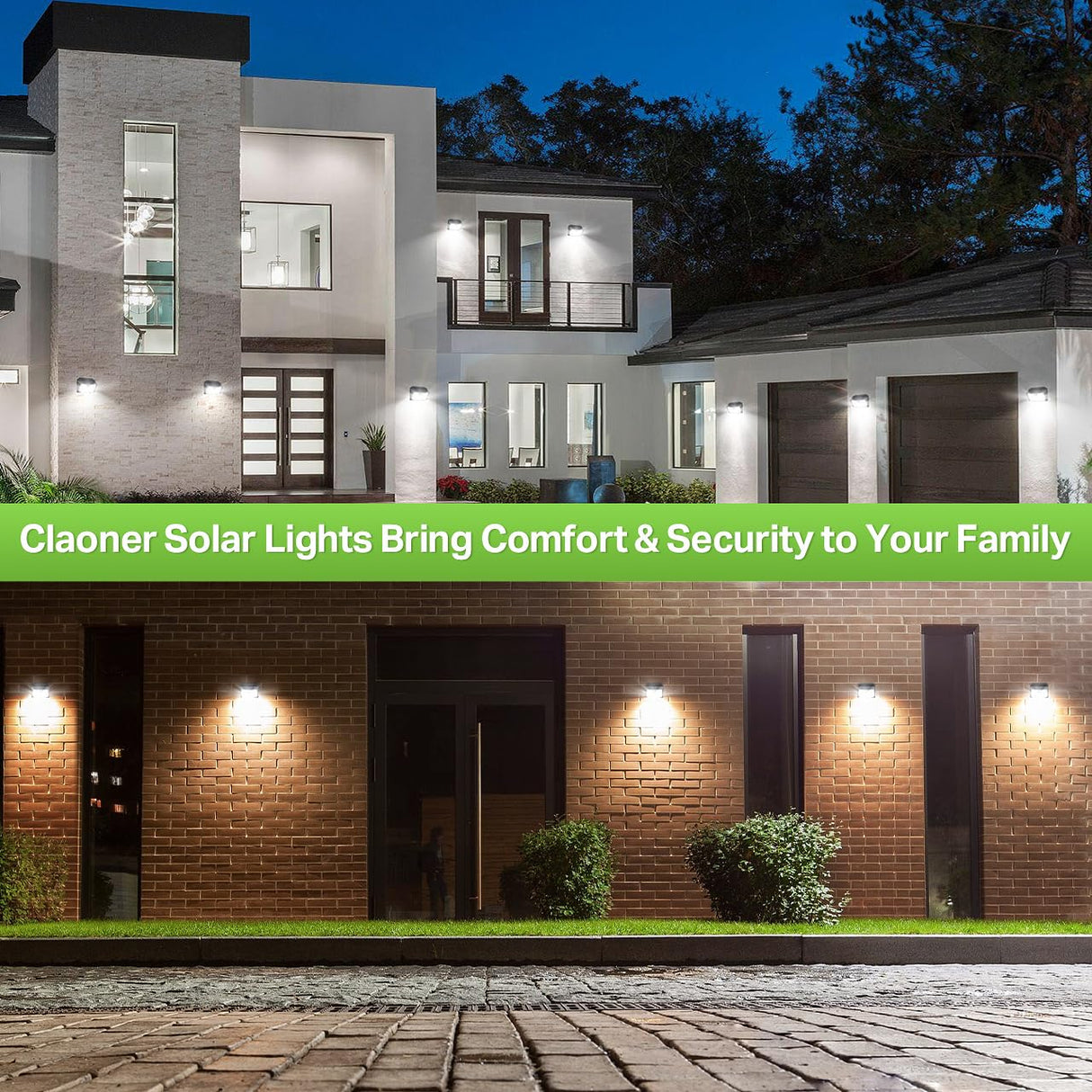 CLAONER Solar Lights Outdoor [𝟒 𝐏𝐚𝐜𝐤/126 LED], Wireless Motion Sensor Lights, IP65 Waterproof Security Lights 3 Modes, 270° Lighting Angle, Ultra-Bright Wall Lights for Deck Patio Fence Garage