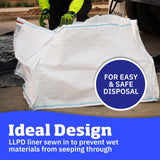 DURASACK Concrete Washout White Bag 130-Gallon Open Top Flat Bottom Woven Polypropylene Construction Demo Contractor Bag with Plastic Liner