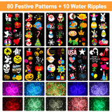 2025 Upgraded Brighter Halloween Decorations Projector Lights for Home, Display 8 Patterns at A Time (Ocean Wave & Patterns), 8 Themes Holiday Projector Christmas’ Day House Decoration Light Show