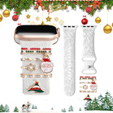 DaQin Christmas Engraved Band Compatible with Apple Watch Bands for Women 40mm 38mm 41mm 42mm,Soft Silicone Strap With Dressy Decorative Apple Watch Charms for iWatch Series 11 10 9 8 7 6 5 4 3 2 1 SE