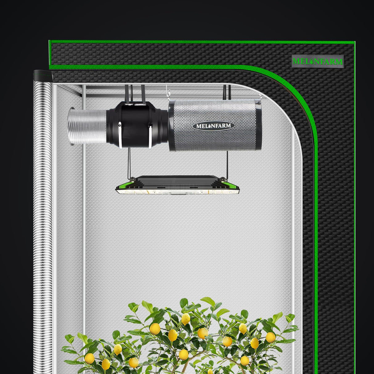 MELONFARM 6" Air Carbon Filter Smelliness Control with Australia Virgin Charcoal, Odor Removal Carbon Filter for Grow Tent, Inline Fan, Hydroponics, Pre-Filter Included, Insulated Flange 6" x 12"