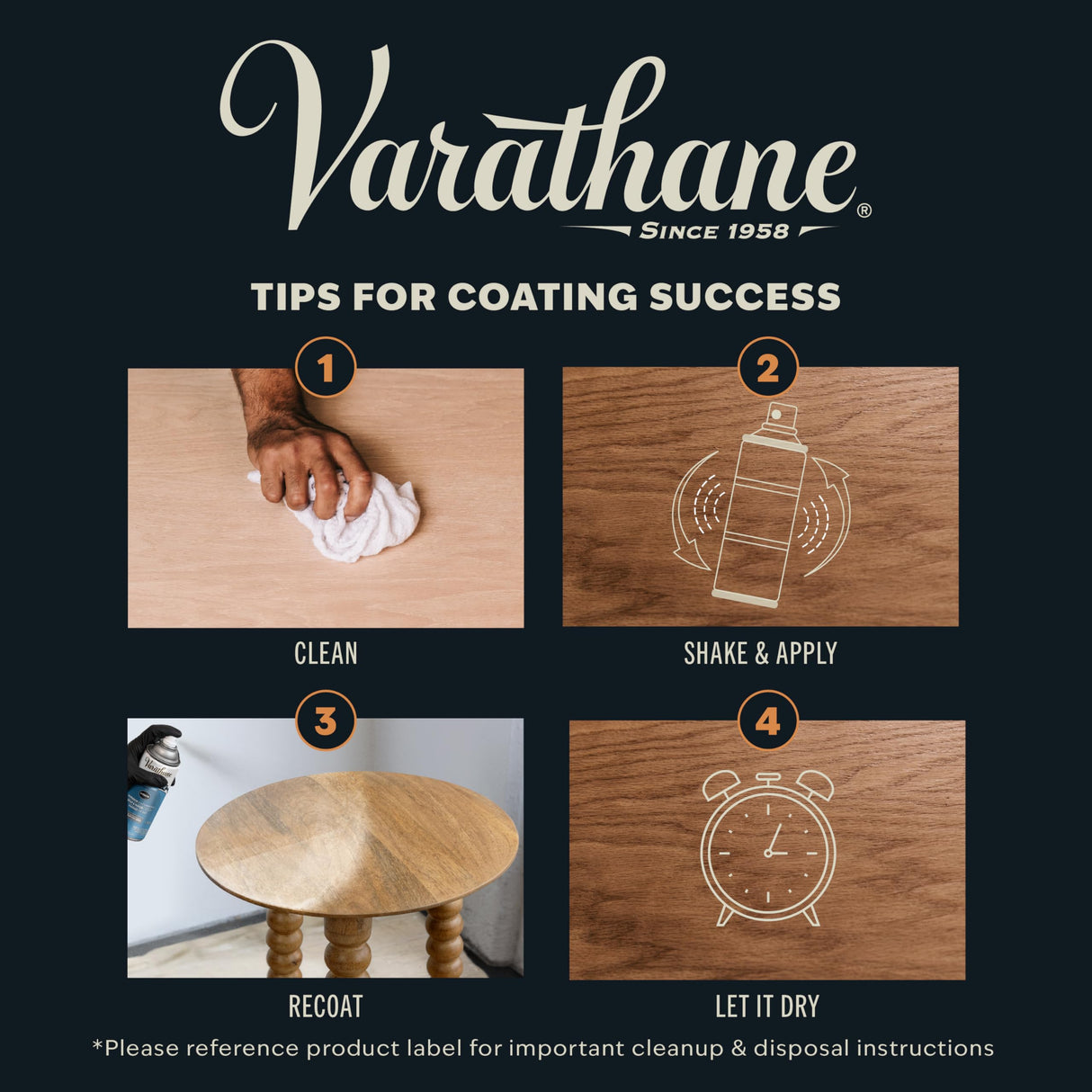 Varathane Water-Based Crystal-Clear Ultimate Polyurethane Spray | Interior Wood Protection | Fast Dry Time | Easy Clean Up | Semi-Gloss | 11.25 oz | 6 Pack