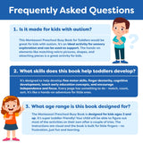 Montessori Preschool Busy Book for Toddlers Ages 3 and Up - Preassembled - Preschool Learning Activities Homeschool Montessori Toys - 3 Year Old Boy Gift - 3 Year Old Girl Christmas Birthday Gift