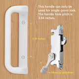 House Guard Sliding Patio Door Handle Set, Mortise Lock, 3-15/16", White