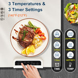 Warming Mat for Food – Full Surface Heating Silicone Electric Tray with 3 Temp Levels, Auto Shut-Off & Safety Lock, Rollable & Portable Warming Pad for Buffets, Parties, Home Use – Beige