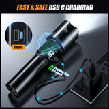 Esgofo Rechargeable Flashlights High Lumens 90,000 Long Range 3280FT, Super Bright Handheld Strong LED Flashlight Long Lasting 15H, Powerful Flash Light USB C, Zoomable 5 Modes, for Camping Hiking