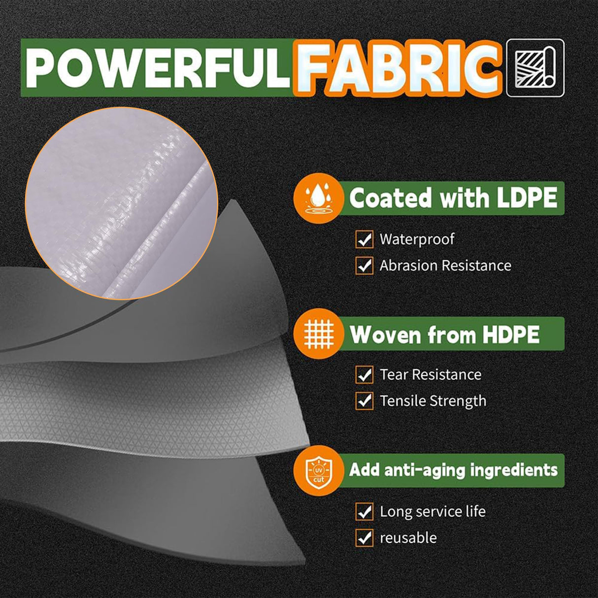 RAINDEWAY Tarps 8x8 Feet Tarp Waterproof,7Mil Thick,Finished Size,UV Resistant,Multipurpose Poly Tarp Cover with Metal Grommets and Reinforced Edges,White Tarps
