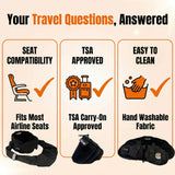 3-in-1 Airplane Sleep Support System - Integrated Plane Sleeping Accessories with Memory Foam Long Haul Flight Pillow, Adjustable Travel Eye Mask, and Blanket-Like Body Sling - Fits in Carry On