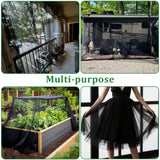 2PCS 10 x 16.5 Ft Mosquito Netting for Patio, Garden Mesh Netting, Fly Insect Bird Net Barrier for Protect Vegetables Plants, Mosquito Mesh Screen for Outdoor Patios Apartment Balcony (Black)