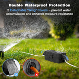 FLEMOON IP55 Outdoor Electrical Box Waterproof with Detachable Awning Covers, 7.1 * 3.9 * 2.4 inch Weatherproof Extension Cord Cover, Easy Installation for Outdoor Plug, Outlet, String Lights, Black