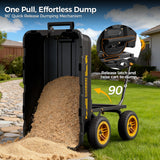 CAMMOO 900 lb Garden Dump Cart, Expandable, 10 in No-Flat Tires