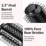 ANGILALA Dual Voltage(100~250V) Mini Hair Dryer Brush with European Plug Adapter for International Travel, Europe Travel Essentials for Women